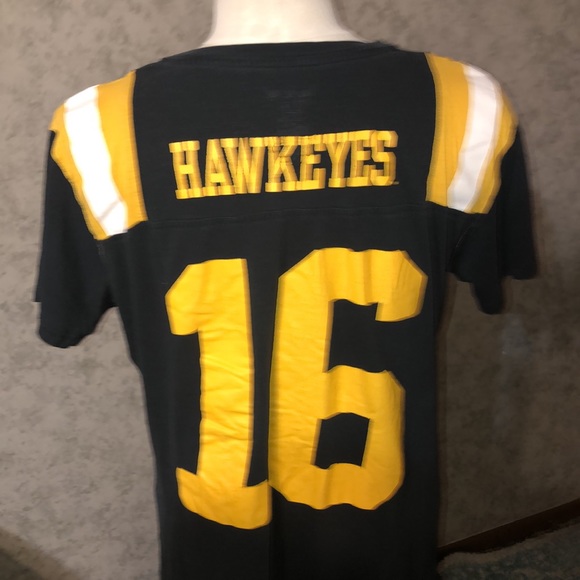 Pro Edge by Knights Apparel 100% Cotton SS V-Neck T Shirt Black Iowa Hawkeyes 16 - Picture 5 of 6